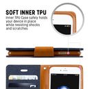 GOOSPERY CANVAS DIARY for iPhone 8 & 7 Canvas Texture Horizontal Flip Leather Case with Card Slots & Wallet & Holder(Navy Blue)