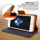 GOOSPERY CANVAS DIARY for iPhone 8 & 7 Canvas Texture Horizontal Flip Leather Case with Card Slots & Wallet & Holder(Navy Blue)