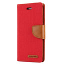 GOOSPERY CANVAS DIARY for iPhone 8 & 7 Canvas Texture Horizontal Flip Leather Case with Card Slots & Wallet & Holder(Red)