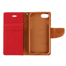 GOOSPERY CANVAS DIARY for iPhone 8 & 7 Canvas Texture Horizontal Flip Leather Case with Card Slots & Wallet & Holder(Red)