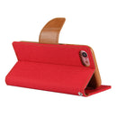 GOOSPERY CANVAS DIARY for iPhone 8 & 7 Canvas Texture Horizontal Flip Leather Case with Card Slots & Wallet & Holder(Red)