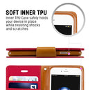 GOOSPERY CANVAS DIARY for iPhone 8 & 7 Canvas Texture Horizontal Flip Leather Case with Card Slots & Wallet & Holder(Red)