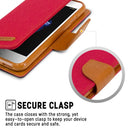 GOOSPERY CANVAS DIARY for iPhone 8 & 7 Canvas Texture Horizontal Flip Leather Case with Card Slots & Wallet & Holder(Red)