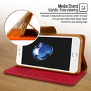 GOOSPERY CANVAS DIARY for iPhone 8 & 7 Canvas Texture Horizontal Flip Leather Case with Card Slots & Wallet & Holder(Red)