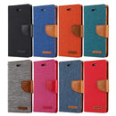 GOOSPERY CANVAS DIARY for iPhone 8 & 7 Canvas Texture Horizontal Flip Leather Case with Card Slots & Wallet & Holder(Navy Blue)