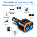 Aemeku 116F 2 in 1 Car Cigarette Lighter Dual USBQC3.0 PD Fast Charger (Blue)