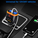 Aemeku 116F 2 in 1 Car Cigarette Lighter Dual USBQC3.0 PD Fast Charger (Orange)