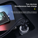 WK WP-C28 18W Titanium PD+QC3.0 Dual USB Car Charger (Silver)