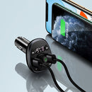 USAMS US-CC115 C21 Dual USB 3.4A Digital Display Wireless FM Car Charger(Black)