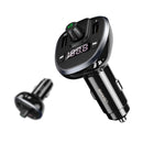 USAMS US-CC115 C21 Dual USB 3.4A Digital Display Wireless FM Car Charger(Black)