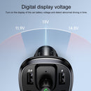 USAMS US-CC115 C21 Dual USB 3.4A Digital Display Wireless FM Car Charger(Black)
