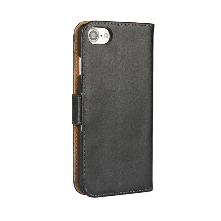 For iPhone 8 & 7 Genuine Split Horizontal Flip Leather Case with Holder & Card Slots & Wallet(Black)