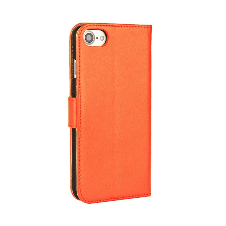 For iPhone 8 & 7 Genuine Split Horizontal Flip Leather Case with Holder & Card Slots & Wallet(Orange)