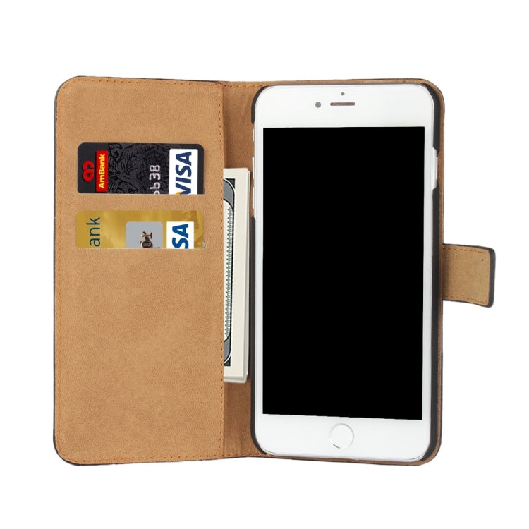 For iPhone 8 & 7 Genuine Split Horizontal Flip Leather Case with Holder & Card Slots & Wallet(Orange)