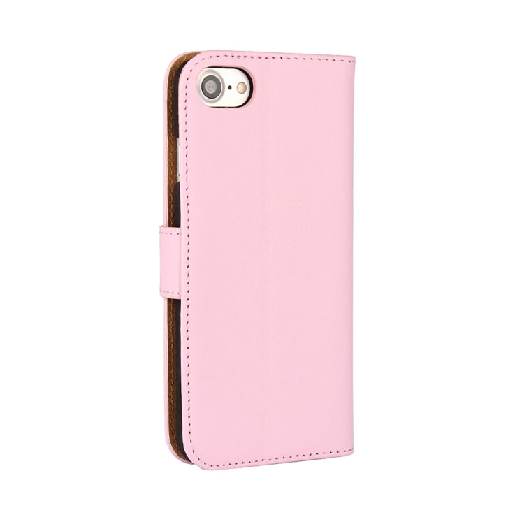 For iPhone 8 & 7 Genuine Split Horizontal Flip Leather Case with Holder & Card Slots & Wallet(Pink)