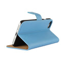 For iPhone 8 & 7 Genuine Split Horizontal Flip Leather Case with Holder & Card Slots & Wallet(Blue)