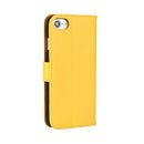 For iPhone 8 & 7 Genuine Split Horizontal Flip Leather Case with Holder & Card Slots & Wallet(Yellow)