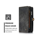 CaseMe for iPhone 8 & 7 Multifunctional Leather Billfold with Detachable Magnetic PC Back Protective Case & Holder & 10 Card Slots & 3 Cash Slots & 1 Zipper Wallet & 2 Photo Frames & 3 Magnetic Clasps(Black)
