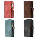 CaseMe for iPhone 8 & 7 Multifunctional Leather Billfold with Detachable Magnetic PC Back Protective Case & Holder & 10 Card Slots & 3 Cash Slots & 1 Zipper Wallet & 2 Photo Frames & 3 Magnetic Clasps(Blue)