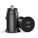 WIWU PC400 Dual Ports Zinc Alloy Car Charger (Black)