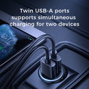 JOYROOM C-A06 3.1A Mini Dual-port Fast Charging Smart Car Charger(Black)
