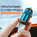JOYROOM C-A06 3.1A Mini Dual-port Fast Charging Smart Car Charger(Black)