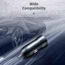 ROCK H8 12W 2.4A Output Dual USB Smart Car Charger (Black)