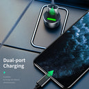 ROCK H8 12W 2.4A Output Dual USB Smart Car Charger (Black)