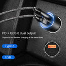 WIWU PC 100 Type-C / USB-C PD + USB Double Port Car Charger