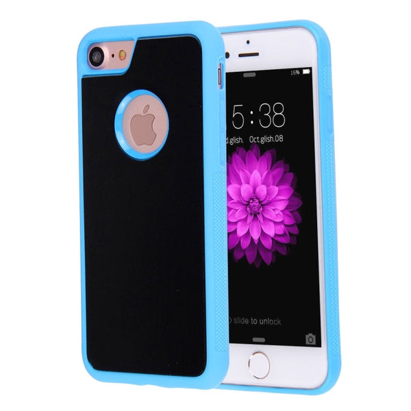 For iPhone 8 & 7 Anti-Gravity Magical Nano-suction Technology Sticky Selfie Protective Case(Blue)