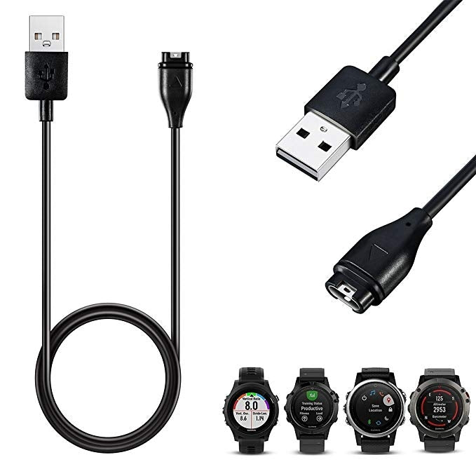 Universal USB Cable for Garmin Fenix 5 / 5x /5s, Vivoactive 3, Forerunner 935(Black)