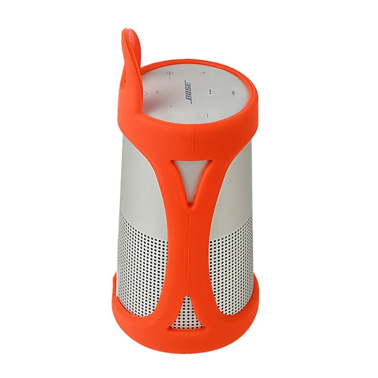 Portable Silica Gel Bluetooth Speaker Protective Case for BOSE Soundlink Revolve+ (White)