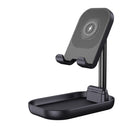 WS2 Portable Foldable Mobile Phone Tablet Wireless Charging Desktop Holder Bracket(Black)
