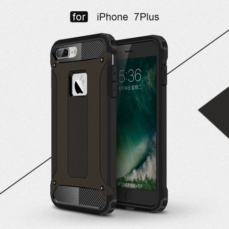 For iPhone 8 Plus & 7 Plus Tough Armor TPU + PC Combination Case(Black)