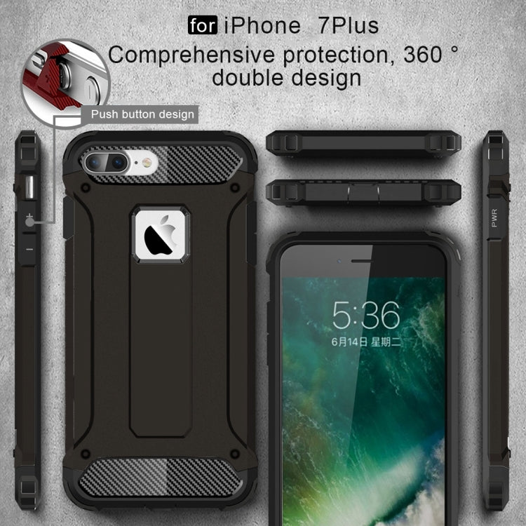 For iPhone 8 Plus & 7 Plus Tough Armor TPU + PC Combination Case(Black)
