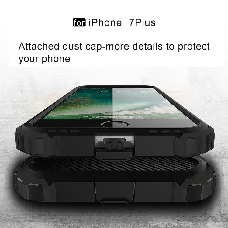 For iPhone 8 Plus & 7 Plus Tough Armor TPU + PC Combination Case(Black)