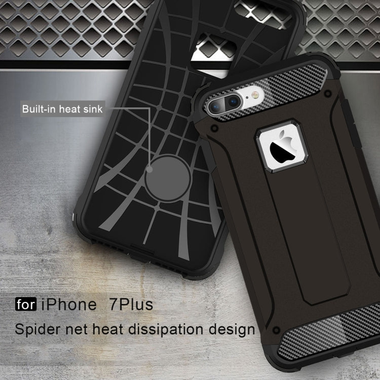 For iPhone 8 Plus & 7 Plus Tough Armor TPU + PC Combination Case(Black)