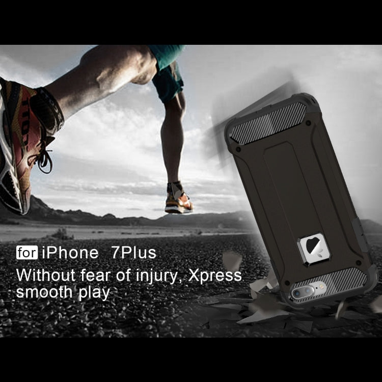 For iPhone 8 Plus & 7 Plus Tough Armor TPU + PC Combination Case(Black)
