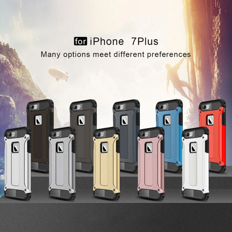 For iPhone 8 Plus & 7 Plus Tough Armor TPU + PC Combination Case(Black)