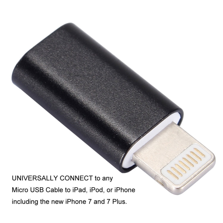 ENKAY Hat-Prince Aluminium Alloy 8 Pin Male to Micro USB Female Data Transmission Charging Adapter(Black)