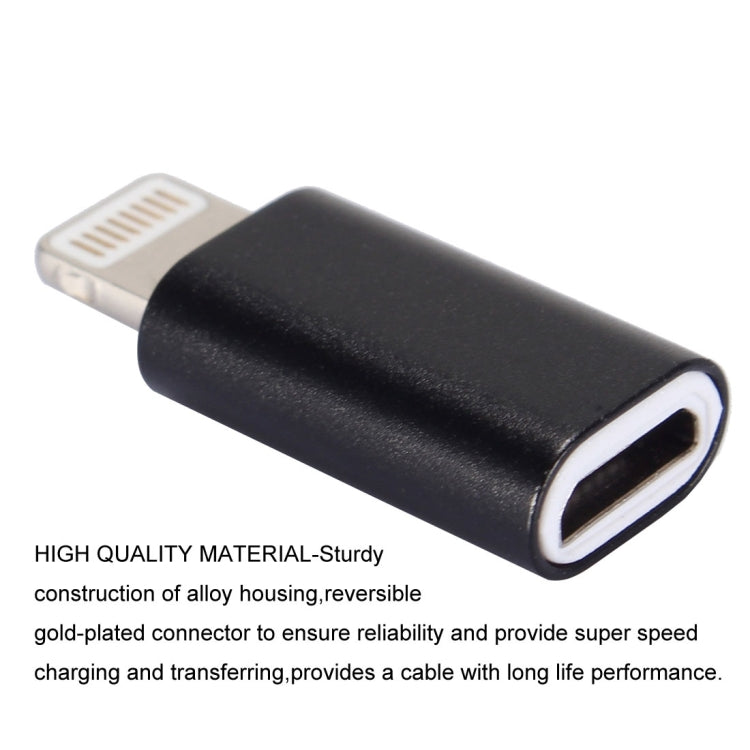ENKAY Hat-Prince Aluminium Alloy 8 Pin Male to Micro USB Female Data Transmission Charging Adapter(Black)