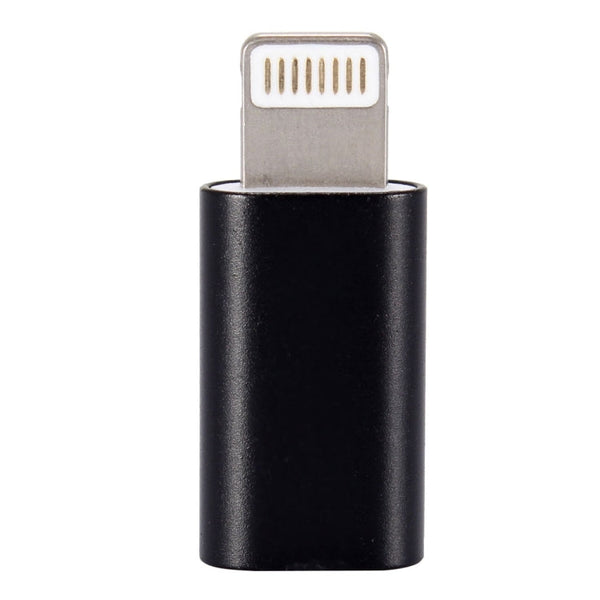 ENKAY Hat-Prince Aluminium Alloy 8 Pin Male to Micro USB Female Data Transmission Charging Adapter(Black)