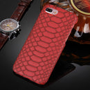 For iPhone 8 Plus & 7 Plus Snakeskin Texture Paste Skin PC Protective Case(Red)