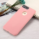 For iPhone 8 Plus & 7 Plus Ultra-thin TPU Frosted Protective Back Cover Case(Pink)