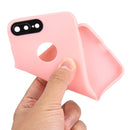 For iPhone 8 Plus & 7 Plus Ultra-thin TPU Frosted Protective Back Cover Case(Pink)