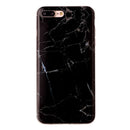 For iPhone 8 Plus & 7 Plus Black Marbling Pattern Soft TPU Protective Back Cover Case