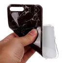 For iPhone 8 Plus & 7 Plus Black Marbling Pattern Soft TPU Protective Back Cover Case