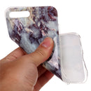 For iPhone 8 Plus & 7 Plus Brown Marbling Pattern Soft TPU Protective Back Cover Case