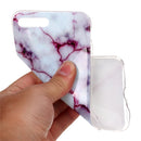 For iPhone 8 Plus & 7 Plus Purple Marbling Pattern Soft TPU Protective Back Cover Case