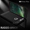 For iPhone 7 Plus Brushed Texture Fiber TPU Rugged Armor Protective Case(Dark Blue)